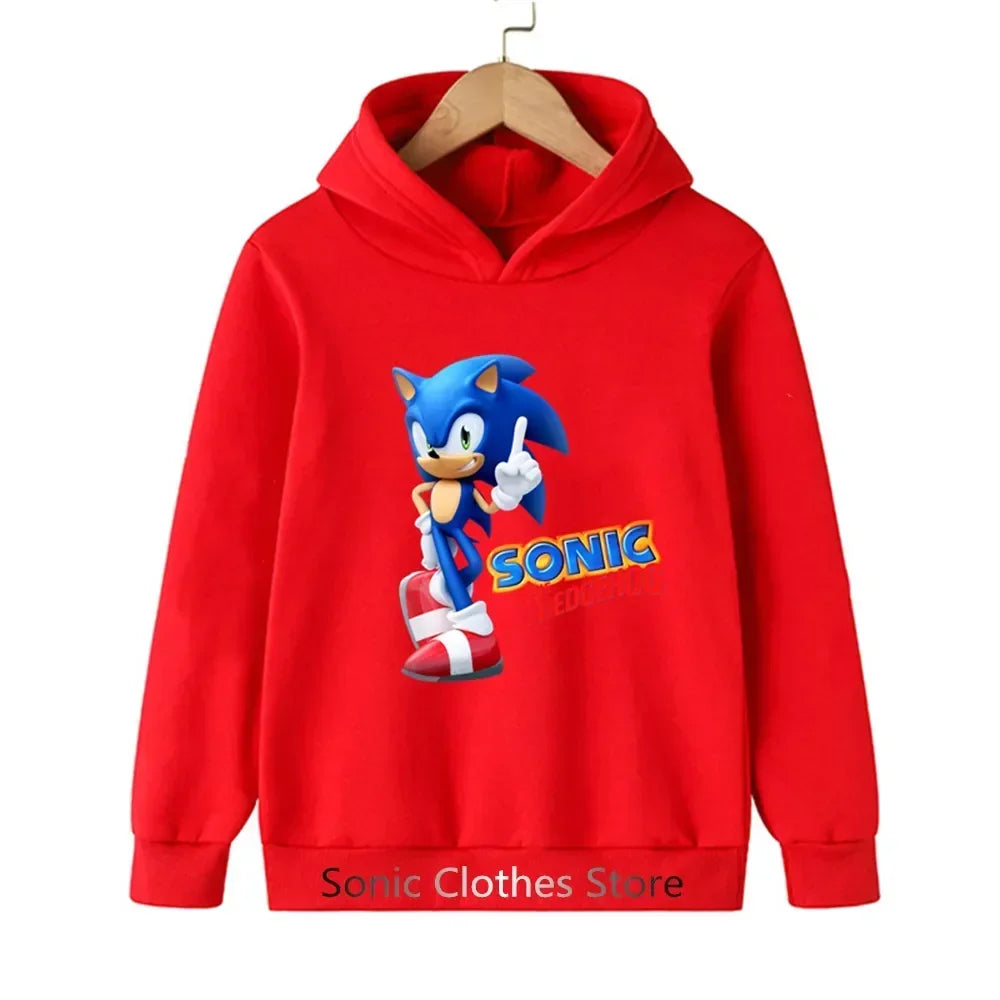 Sonic Hoodies Kids Cartoon Sonic Print.