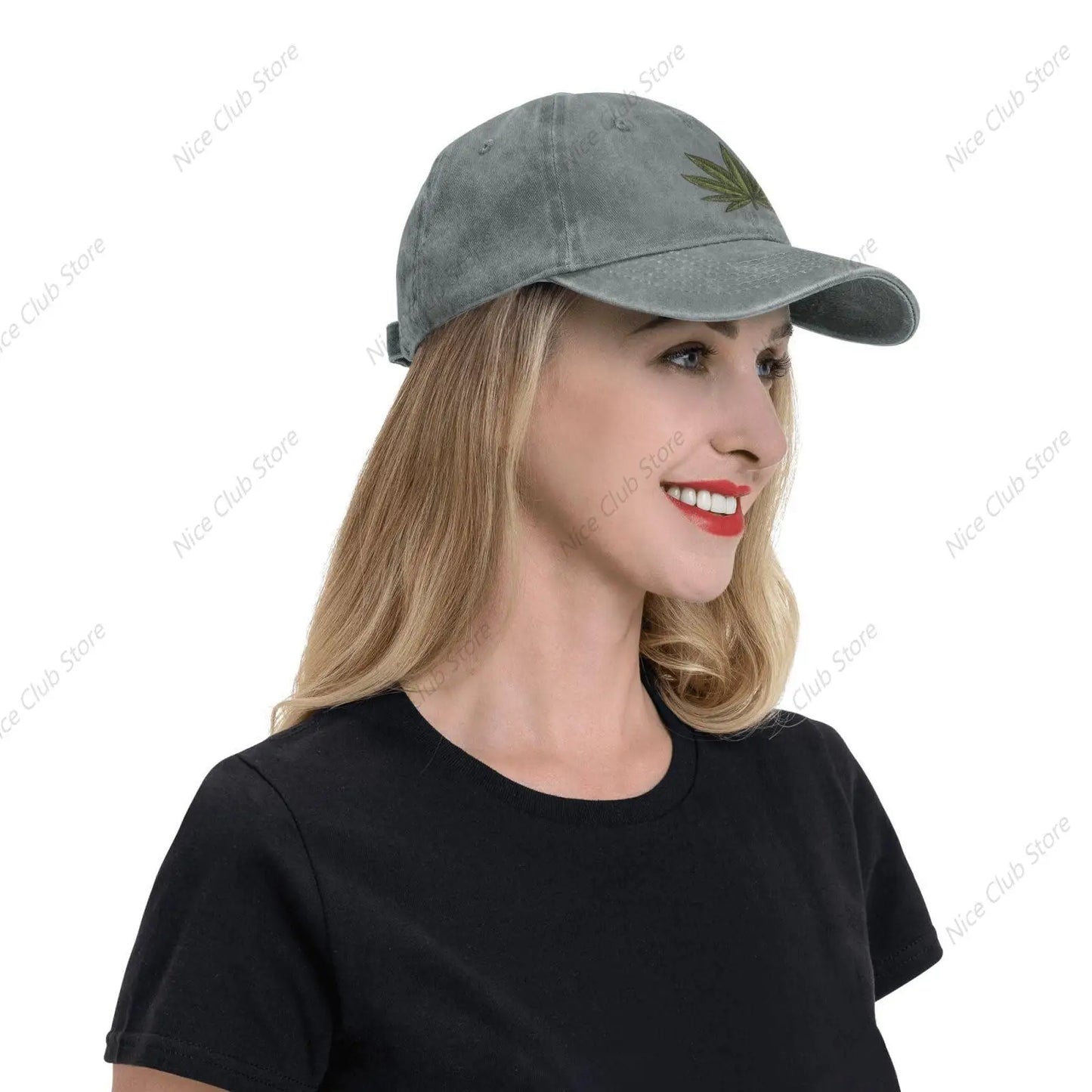 420 Cannabis Leaf Baseball Cap for Men Women Adjustable Washed Vintage Cotton
