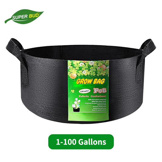 Grow Bags Heavy Duty Thickened Non-woven Fabric Pots with Handle Indoor/Outdoor