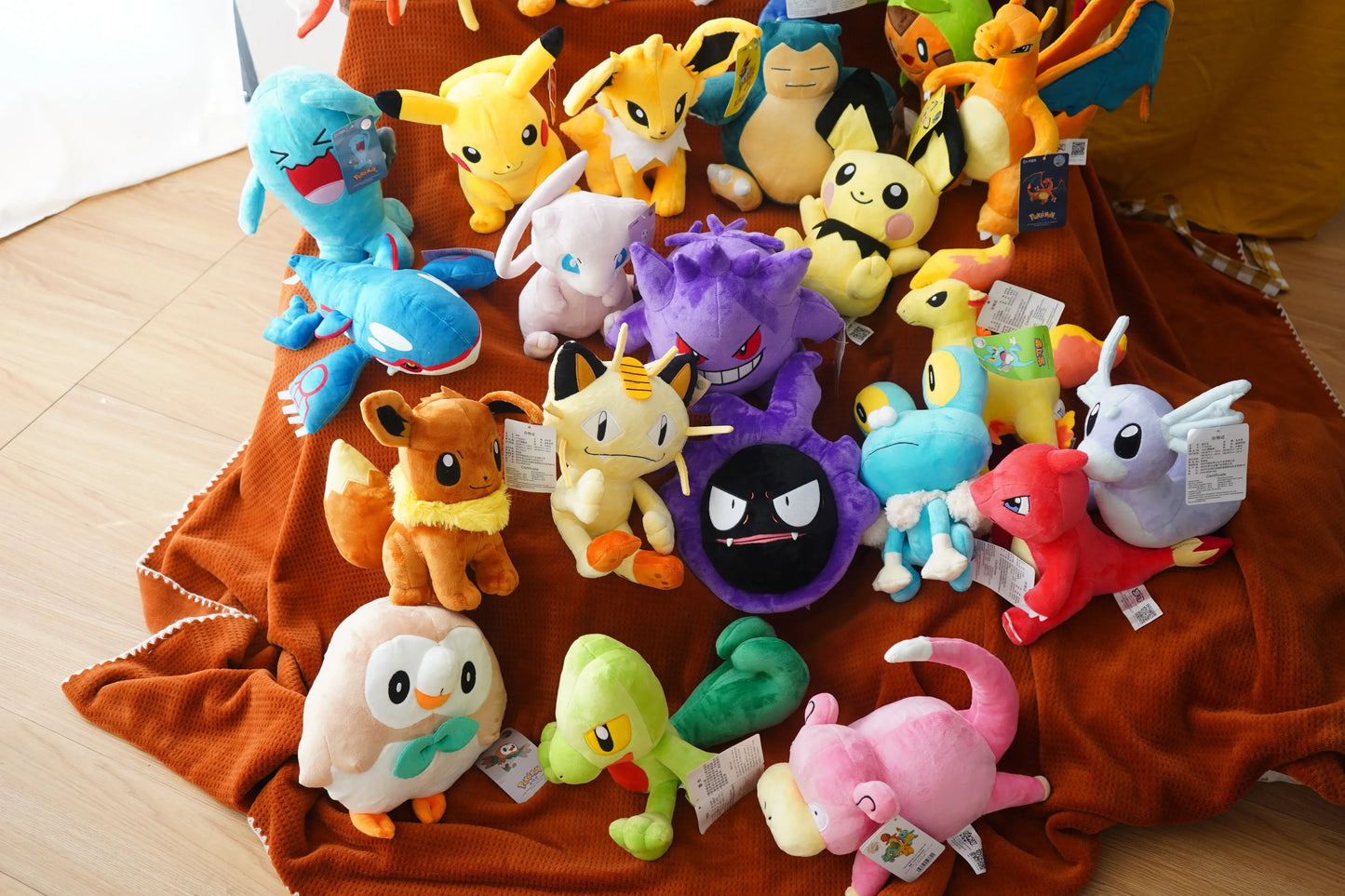 Pokemon Series Gengar Plush Dolls Cute Pikachu Peluche Charmander Squirtle Bulbasaur Eevee Snorlax Stuffed Toys Gifts For Kids