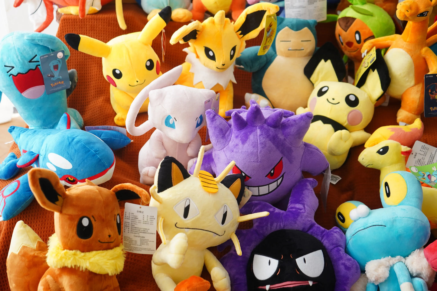 Pokemon Series Gengar Plush Dolls Cute Pikachu Peluche Charmander Squirtle Bulbasaur Eevee Snorlax Stuffed Toys Gifts For Kids