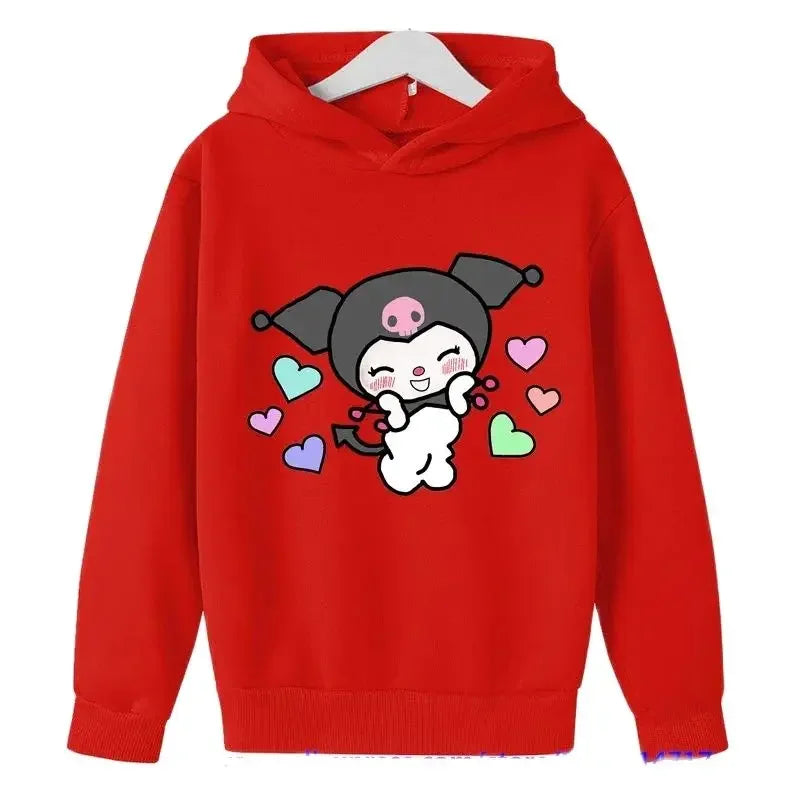 Hello Kitty  Street Fashion Girls Sweatshirts Children's Outdoor Sports Pullovers