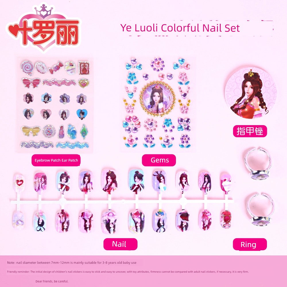 Ye Luoli Ice Princess Gem Girl Toy Nail Sticker