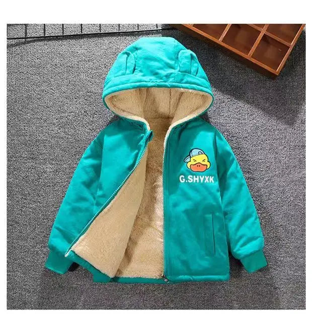 Children's Winter Coat Baby Girl Boy Mickey Mouse Cartoon Jackets 1-6Years Kids Thicken Keep Warm Hooded Outerwear Infant Clothe
