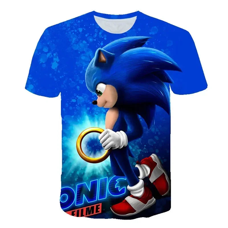 Sonic T Shirt Cartoon Game Short Sleeve Boys Girls.