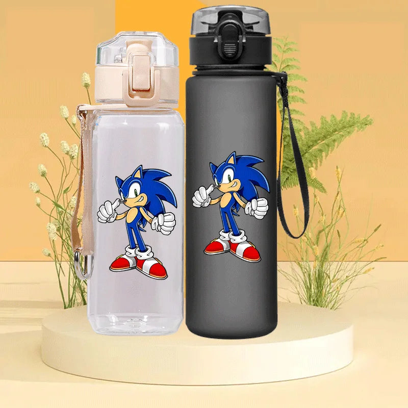 Sonic The Hedgehog Water Bottle with Time Marker Portable Reusable.