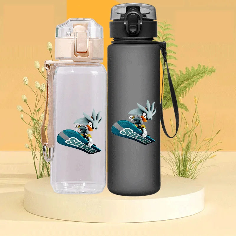 Sonic The Hedgehog Water Bottle with Time Marker Portable Reusable.