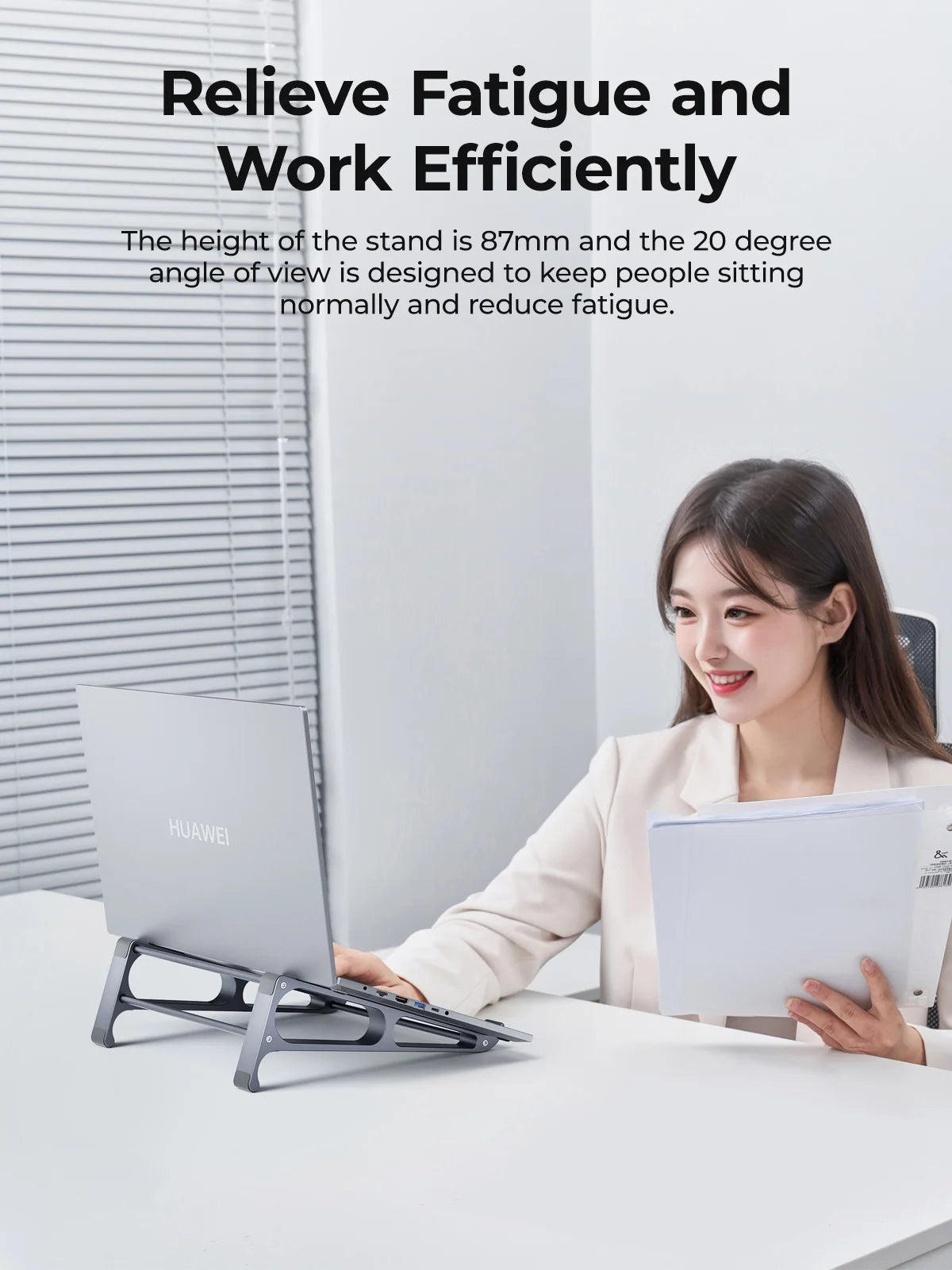 ORICO Laptop Vertical Stand Aluminium Fordable Tablet Holder 2-in-1 Stand Support Detachable for 10-17.4 inch PC Macbook Stand