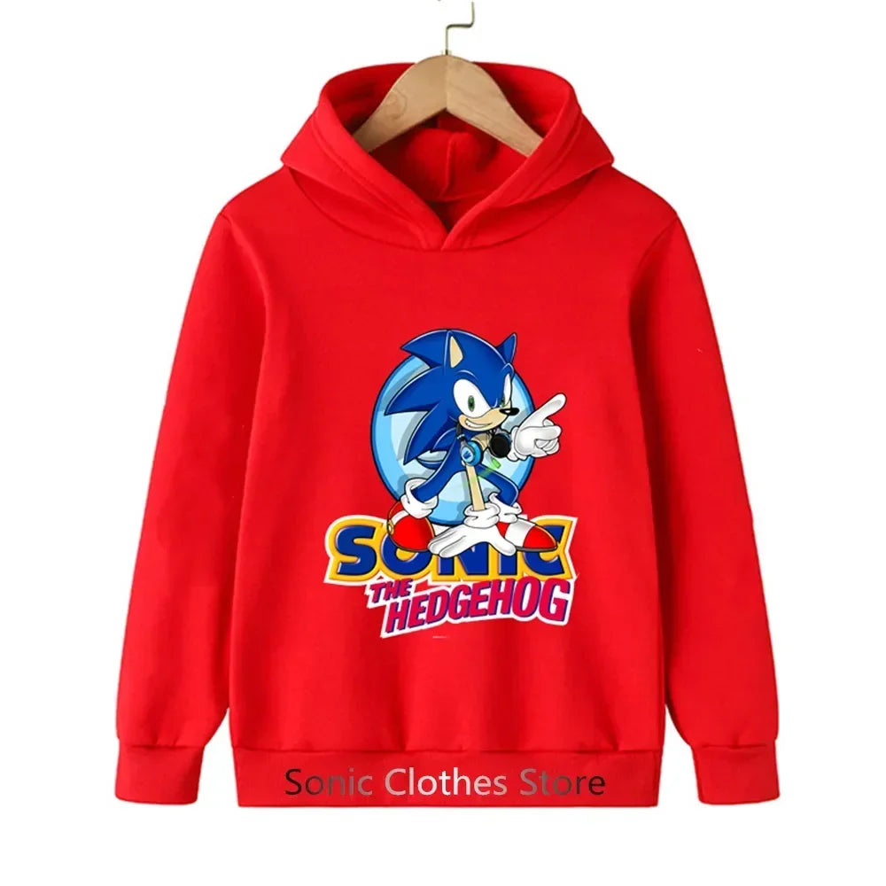 Sonic Hoodies Kids Cartoon Sonic Print.