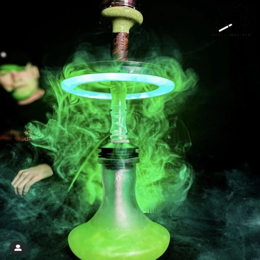 JUSES' SMOKESHOP Newest Wheel Shape Colour LED Hookah Light Display Shisha Ring Light with Remote Control Hookah Accessories