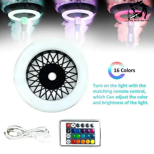 JUSES' SMOKESHOP Newest Wheel Shape Colour LED Hookah Light Display Shisha Ring Light with Remote Control Hookah Accessories