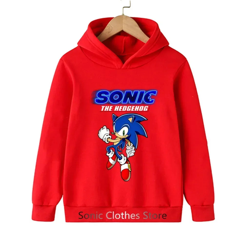 Sonic Hoodies Kids Cartoon Sonic Print.