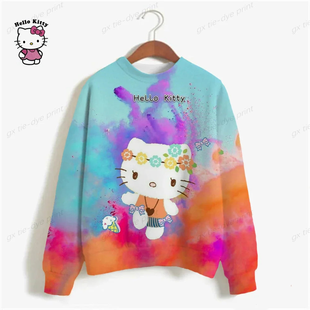 Casual HELLO KITTY Print Sweatshirt.