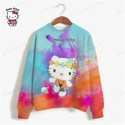 Casual HELLO KITTY Print Sweatshirt.
