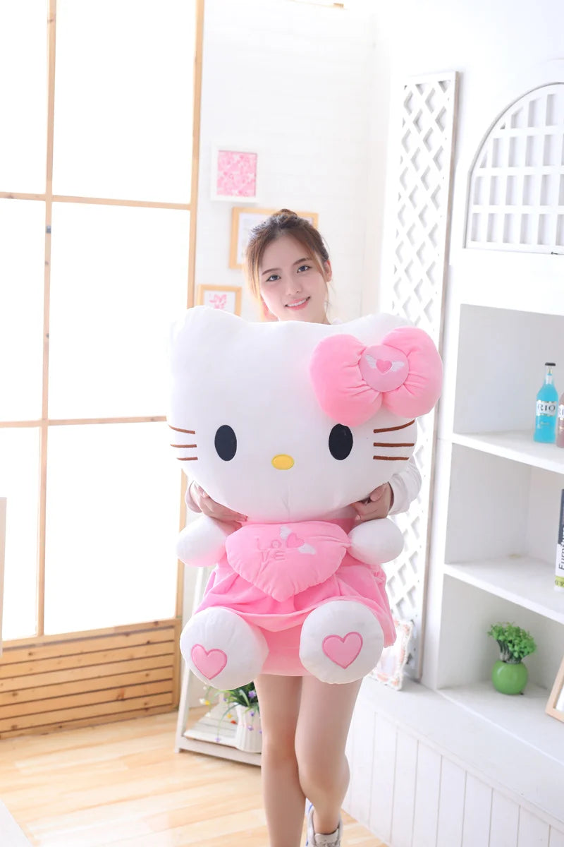 35-70cm Big Size Sanrio Hello Kitty Plush Toys Cute Anime Peripherals Movie KT Cat Stuffed Doll Hello Kitty Xmas Gift For Kid