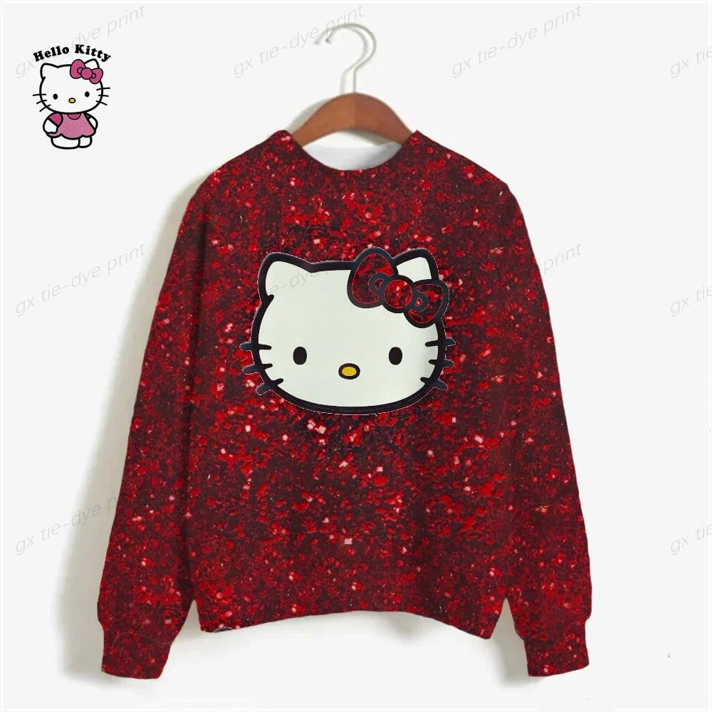 autumn Hoodies HELLO KITTY Oversized Sweatshirt.