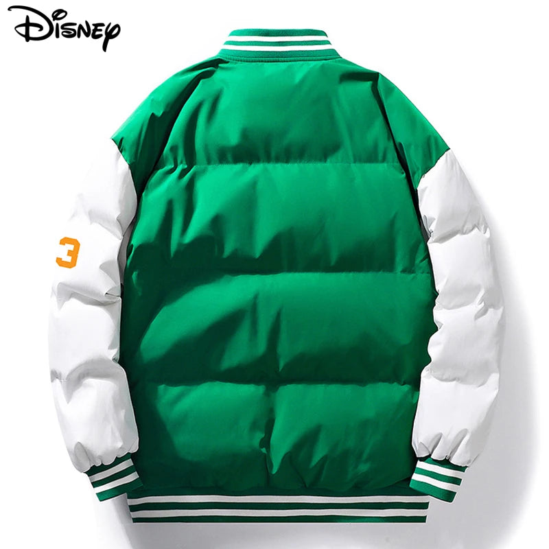Disney New Arrival Brand Clothing Top Fashion Mickey Mouse Print Logo Loose Cardigan Winter Coat Casual Cotton-padded Jacket