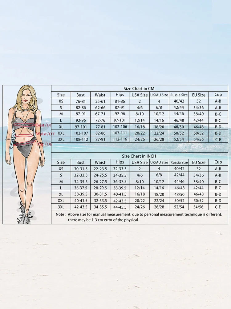 COOBBU Sexy Push Up Bikinis Thongs Swimsuit