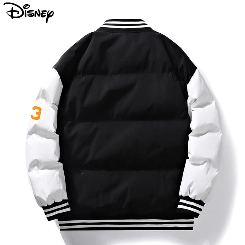 Disney New Arrival Brand Clothing Top Fashion Mickey Mouse Print Logo Loose Cardigan Winter Coat Casual Cotton-padded Jacket
