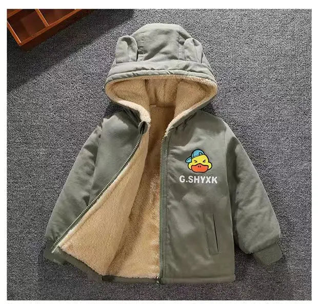 Children's Winter Coat Baby Girl Boy Mickey Mouse Cartoon Jackets 1-6Years Kids Thicken Keep Warm Hooded Outerwear Infant Clothe