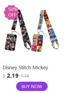 Stitch Mickey Keychain Student IC ID Card Badge Holder Yoda Retractable Nurse Badge Reel Clip Accessory Friend Kids Gift