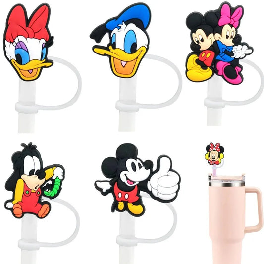 Disney Mickey Series Straw Cover Cap for Stanley Cup 10mm Silicone Straw Topper Compatible 30&40 Oz Tumbler with Handle Tips Lid
