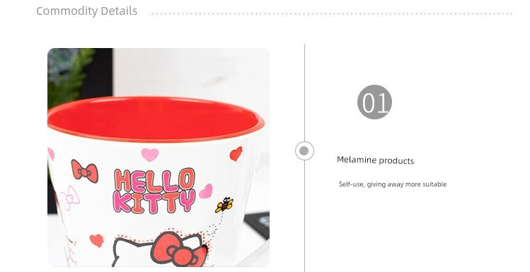 Two-Color Handle Cup Hello kitty  Porcelain mug.