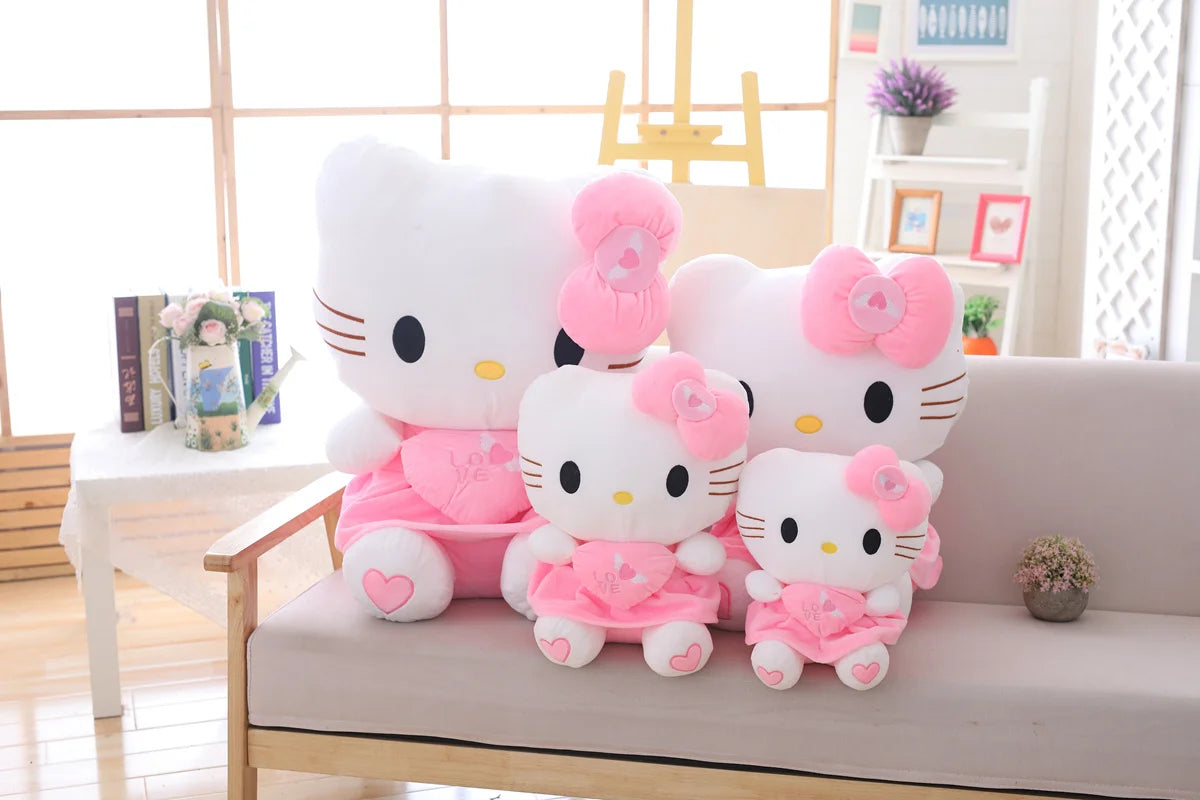 35-70cm Big Size Sanrio Hello Kitty Plush Toys Cute Anime Peripherals Movie KT Cat Stuffed Doll Hello Kitty Xmas Gift For Kid