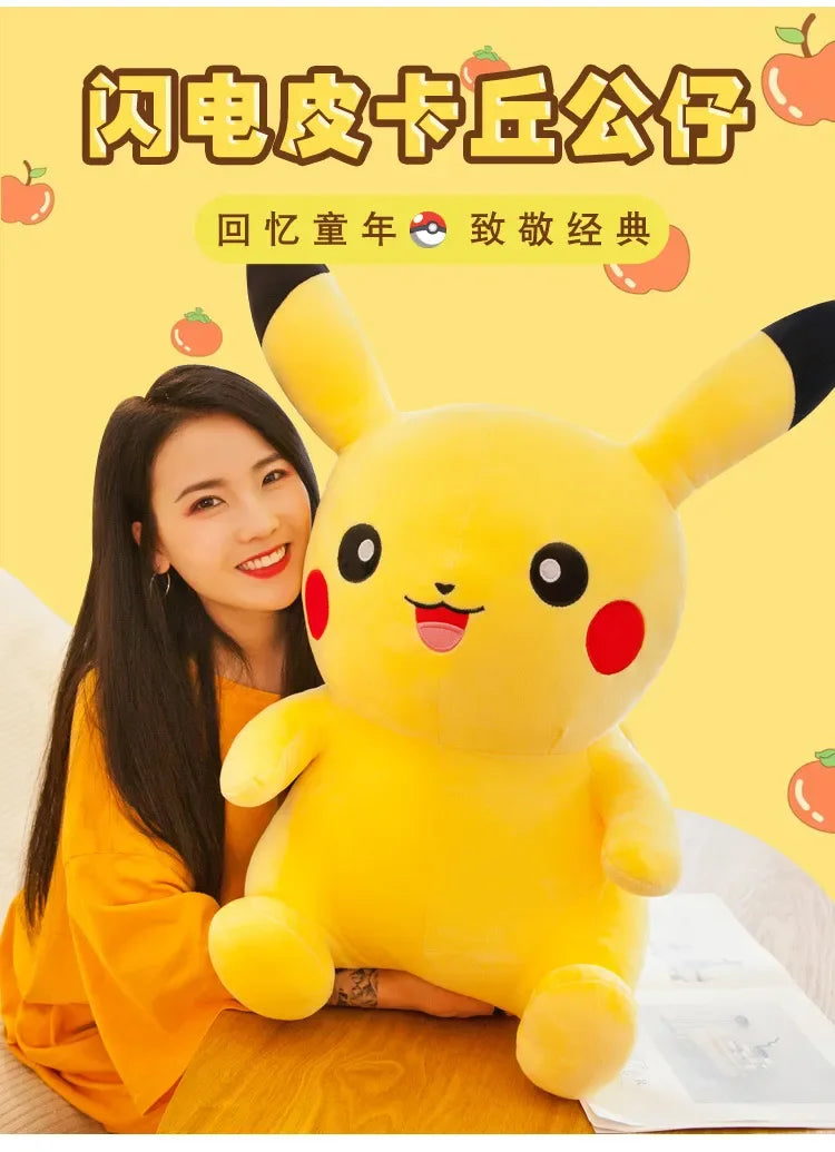 70cm Big Size Pokemon Pikachu Plush Stuffed Animal Cartoon Anime Pillow Dolls Christmas Birthday Gifts Kids Plushies