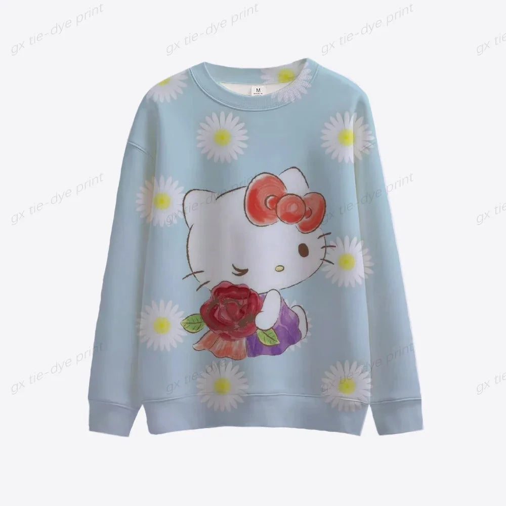 Ladies Womens Hello Kitty Cute Pullovers