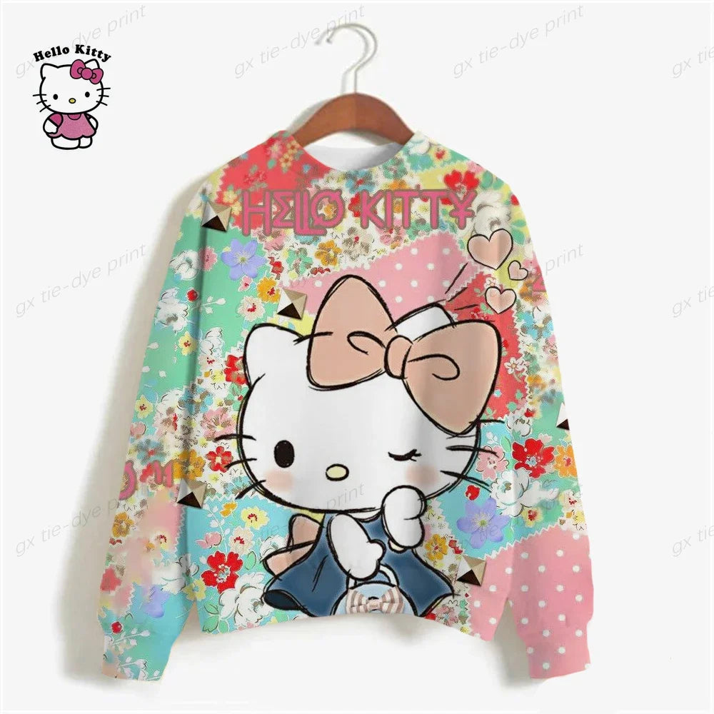 Casual HELLO KITTY Print Sweatshirt.