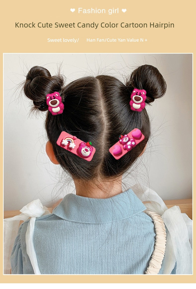 HELLO KITTY  Color Kids Cartoon Jade Rabbit Flower Dog Hairpin