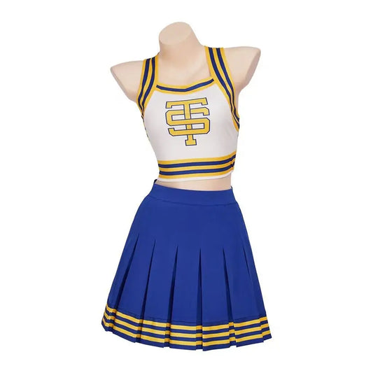 Taylor Swift   Cheerleader Uniform Costumes Blue White Dance Cheerleading