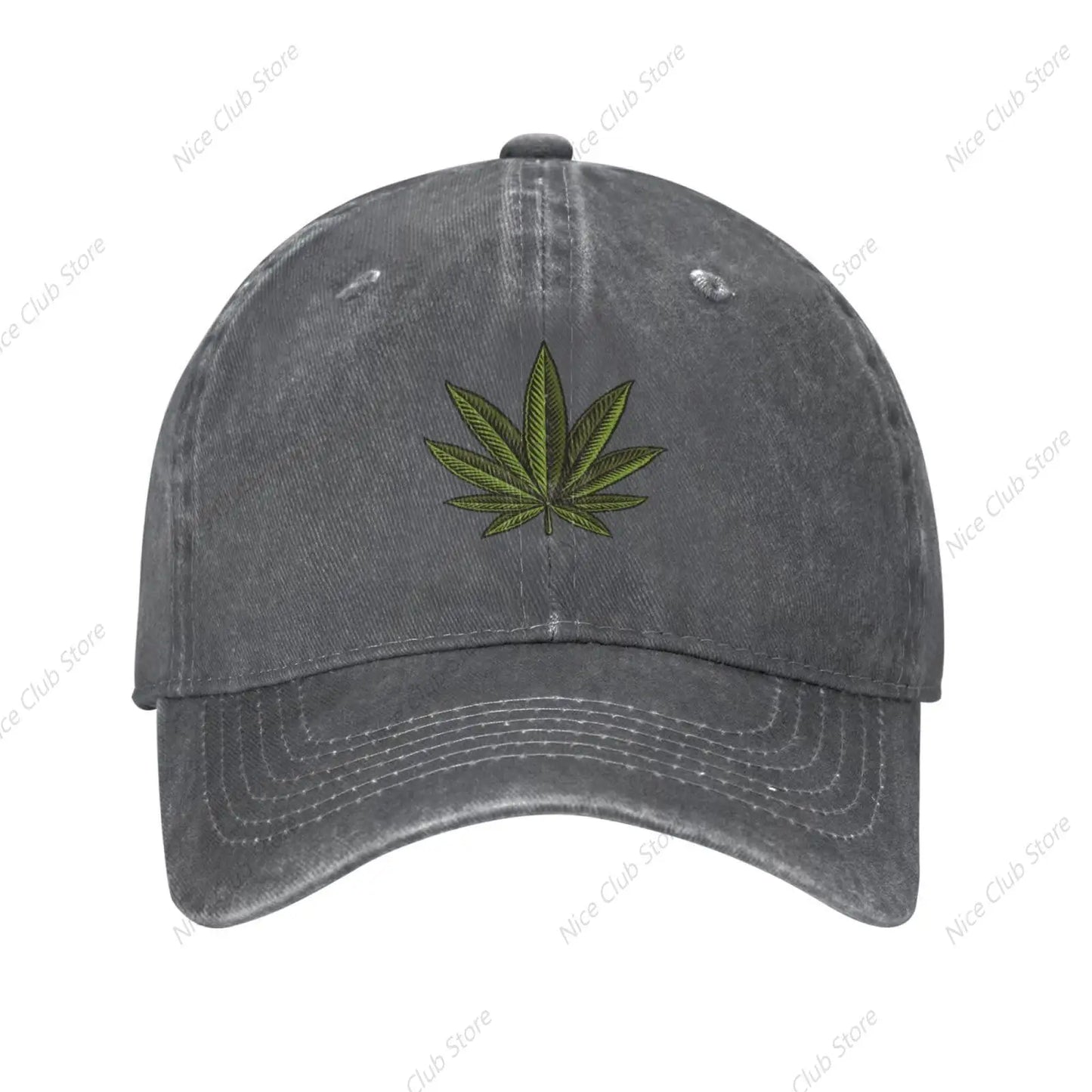 420 Cannabis Leaf Baseball Cap for Men Women Adjustable Washed Vintage Cotton