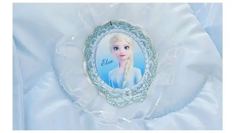 2025 Winter Baby Girls down Jacket Children Frozen Elsa Hooded Coats with Bag Kids Warm Plush Windbreaker Coat Princess Costumes