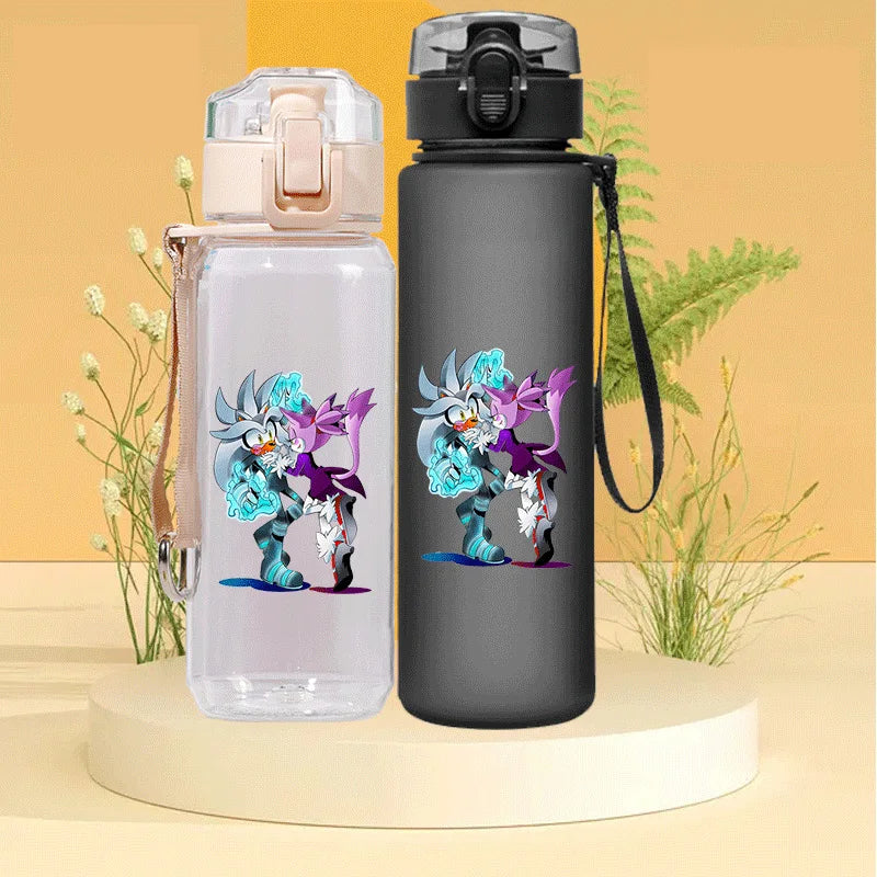 Sonic The Hedgehog Water Bottle with Time Marker Portable Reusable.