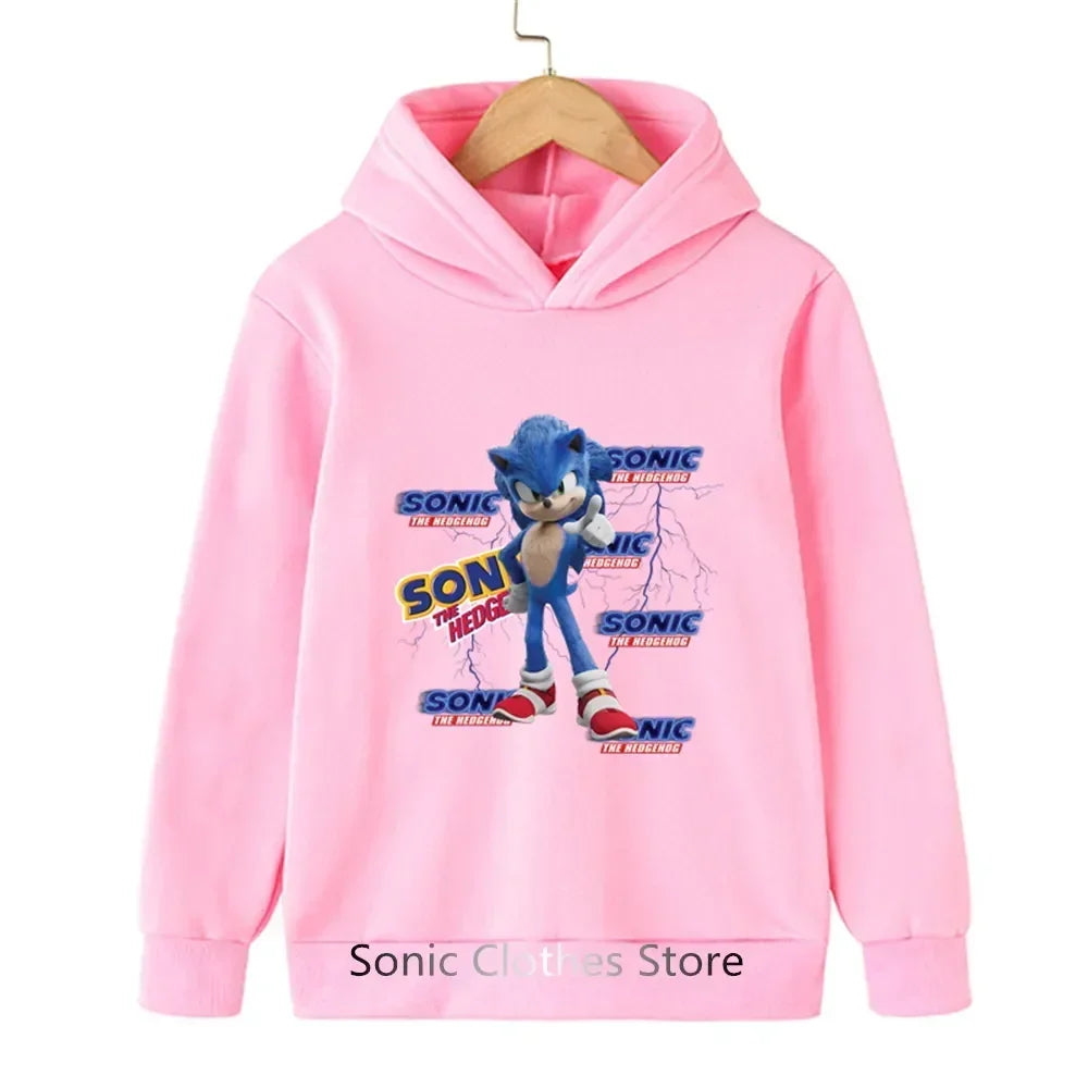 Sonic Hoodies Kids Cartoon Sonic Print.