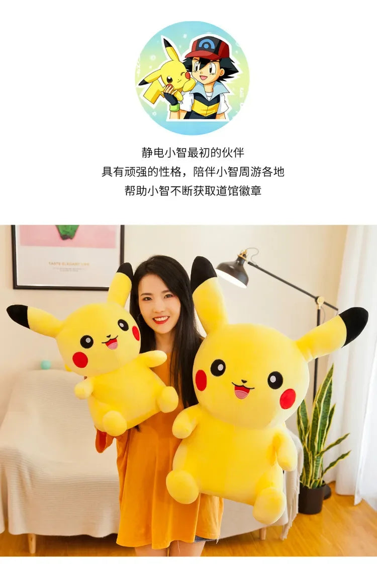 70cm Big Size Pokemon Pikachu Plush Stuffed Animal Cartoon Anime Pillow Dolls Christmas Birthday Gifts Kids Plushies