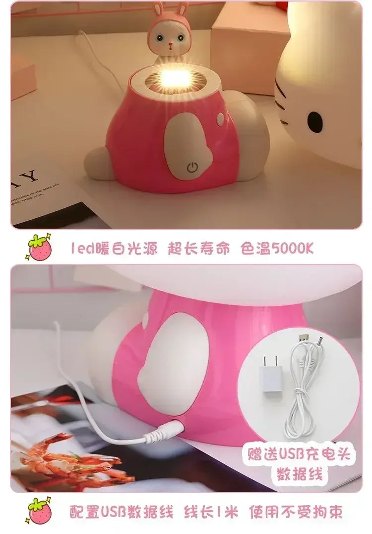 Hello Kitty 3D LED Small Night Lamp Touch Plug-in Baby Feeding home Bedroom Dreamy Sleep Light Eye Protection Bedside Room Decor