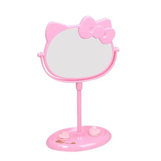Kawaii Hello Kitty Makeup Mirror Desktop HD Table Decoration Beauty Portable Mirror Dressing Mirror for Room Decor Girls Women