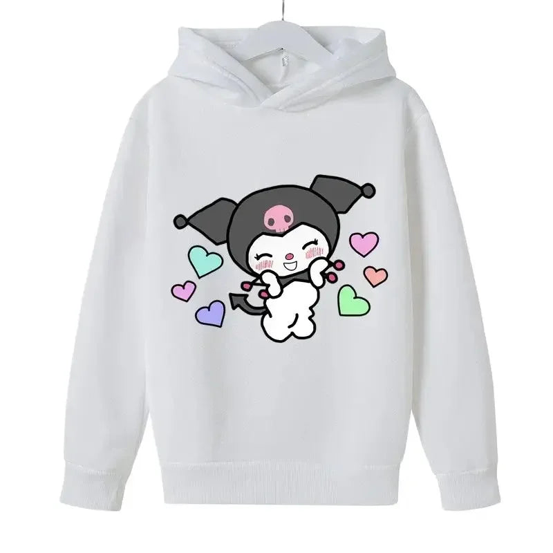 Hello Kitty  Street Fashion Girls Sweatshirts Children's Outdoor Sports Pullovers