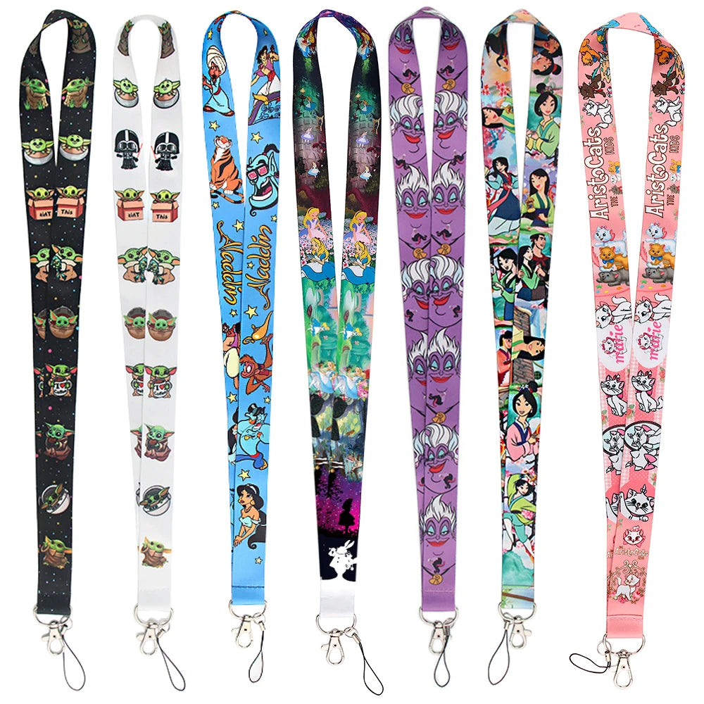 99 Styles Mickey Mouse Lanyard Pooh Bear Toy Story ID Card Holder Badge Holder Princess Neck Strap Cartoon Keychain Lariat Gift