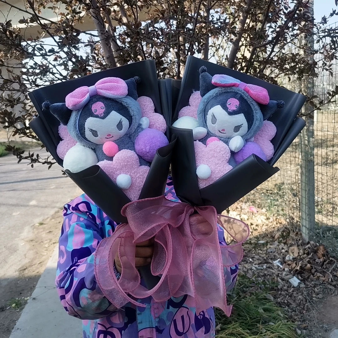Kuromi Plush Doll Bouquet Sanrio Hello Kitty My Melody Cinnamoroll Stuffed Plushies Valentine's Day Christmas Birthday Gifts