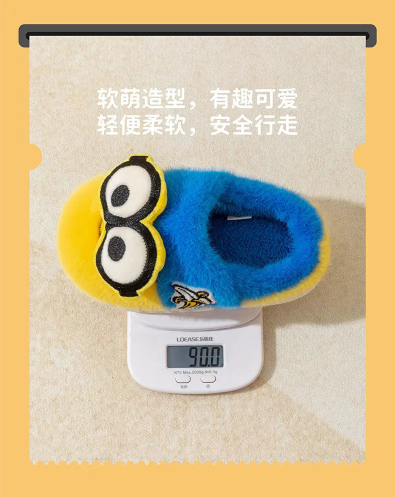 2024 New Cute Cartoon Minions Children Slippers Cartoon Boys And Girls Home Indoor Comfortable Warm Non Slip Slipper Winter Gift