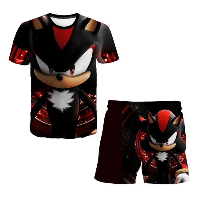 Boys Sonic T-shirt/ Shorts 2 Pcs Set.