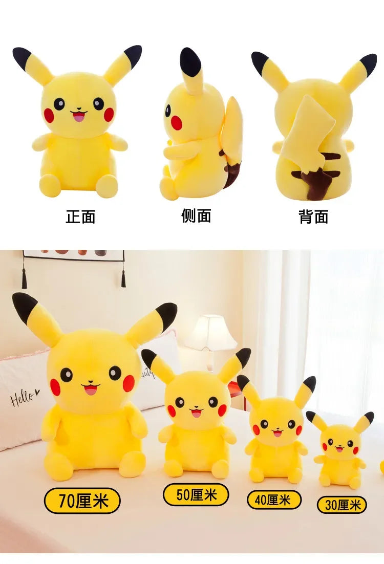70cm Big Size Pokemon Pikachu Plush Stuffed Animal Cartoon Anime Pillow Dolls Christmas Birthday Gifts Kids Plushies