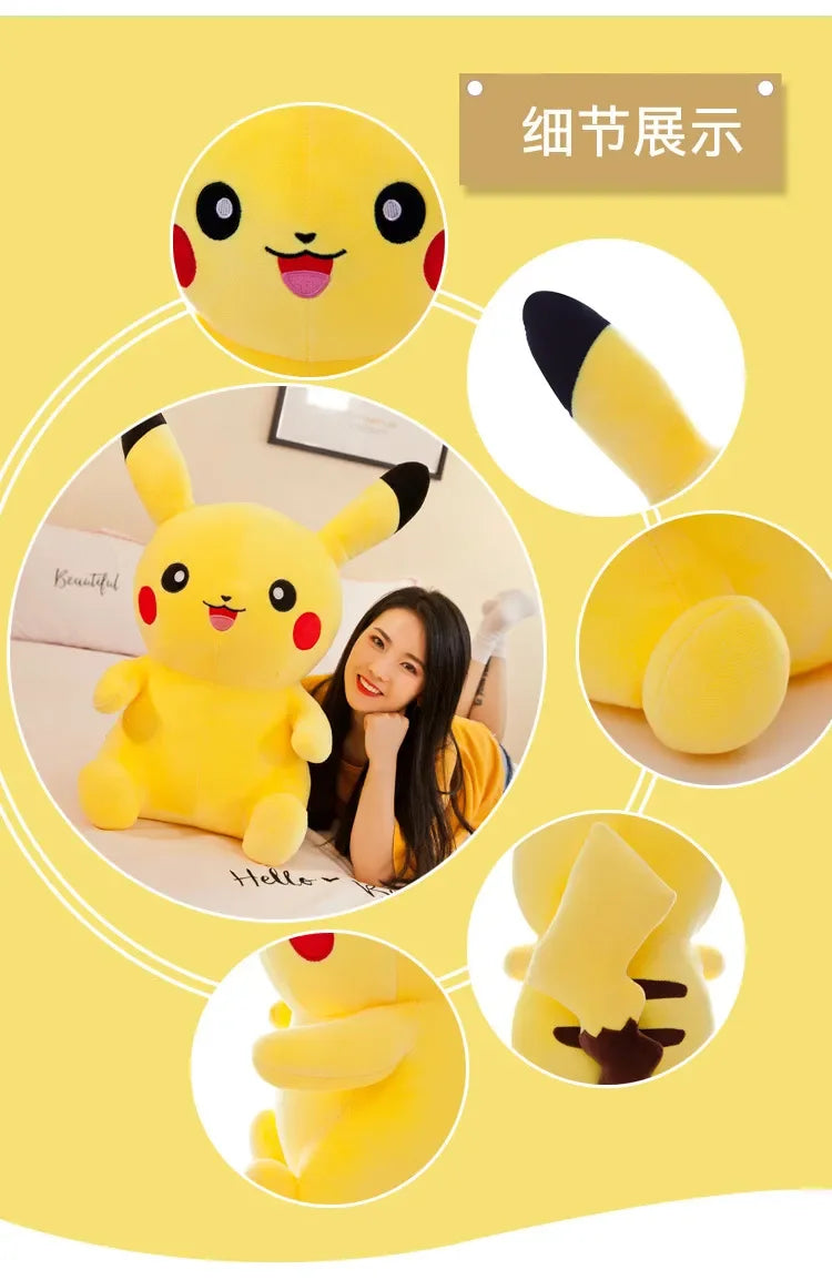 70cm Big Size Pokemon Pikachu Plush Stuffed Animal Cartoon Anime Pillow Dolls Christmas Birthday Gifts Kids Plushies