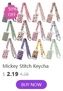 Stitch Mickey Keychain Student IC ID Card Badge Holder Yoda Retractable Nurse Badge Reel Clip Accessory Friend Kids Gift