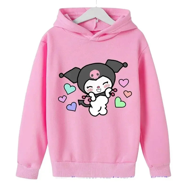 Hello Kitty  Street Fashion Girls Sweatshirts Children's Outdoor Sports Pullovers