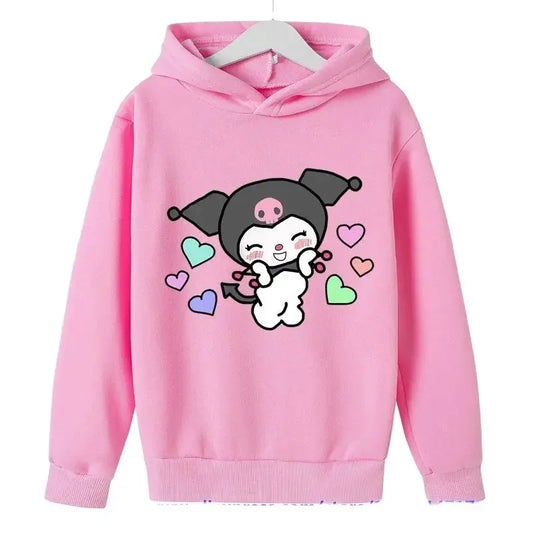 Hello Kitty  Street Fashion Girls Sweatshirts Children's Outdoor Sports Pullovers